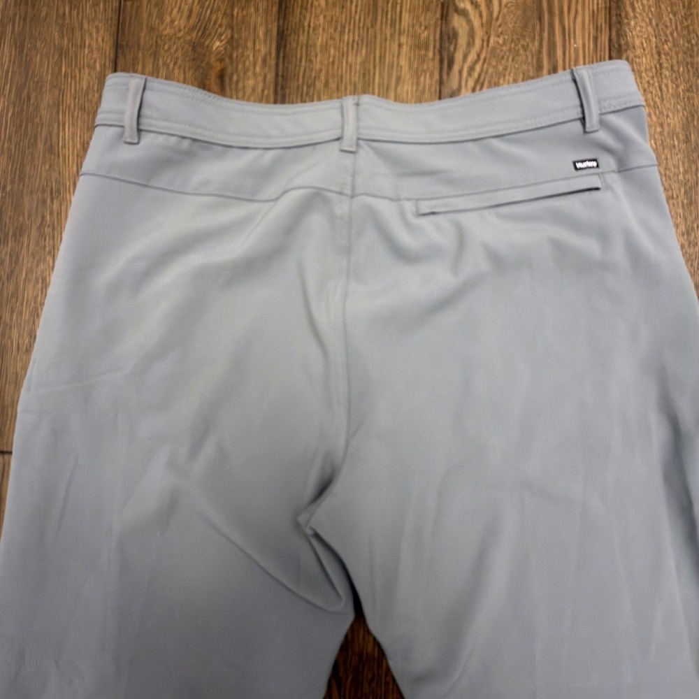 Hurley Mens Gray Performance Chino Pants 34x30 Straight Leg Golf Zip Pocket - Picture 5 of 9